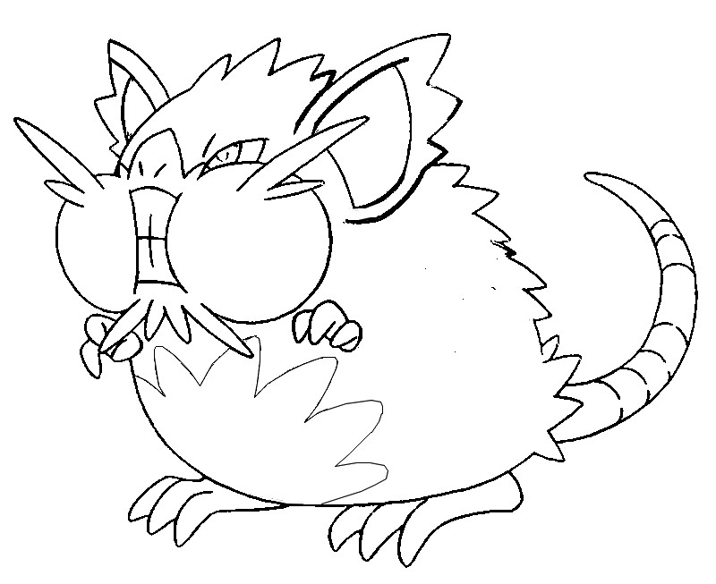 Coloring page Pokémon Alola Forms : Alolan Raticate 13