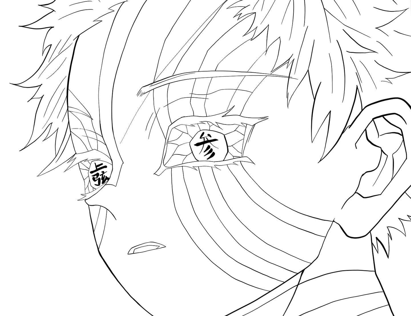 Coloring page Akaza Boy Print Free