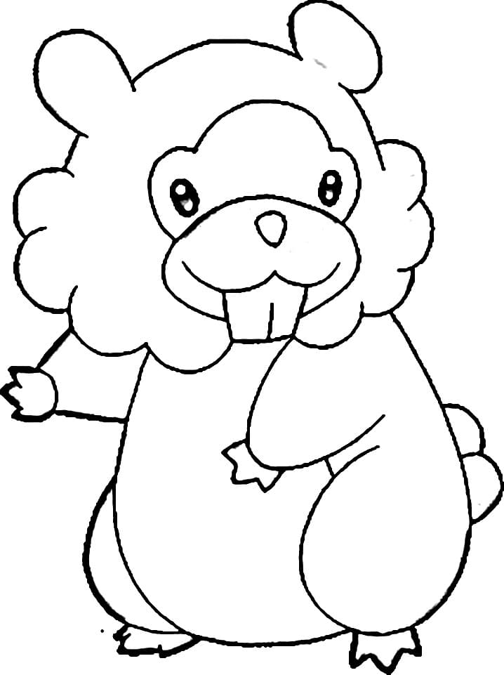 Lovely Bidoof Coloring Page - Free Printable Coloring Pages for Kids