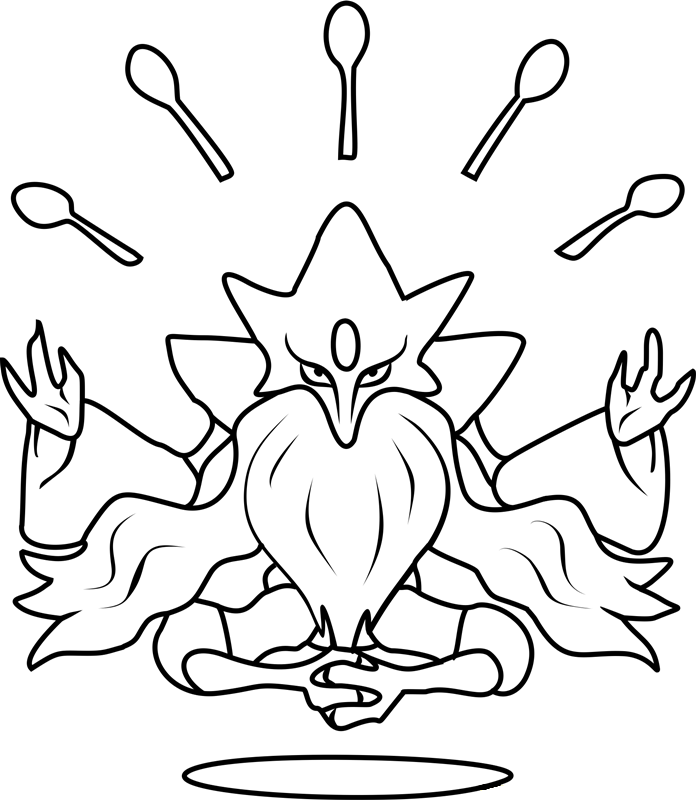 Mega Alakazam Pokemon Coloring Page - Free Printable Coloring Pages for Kids