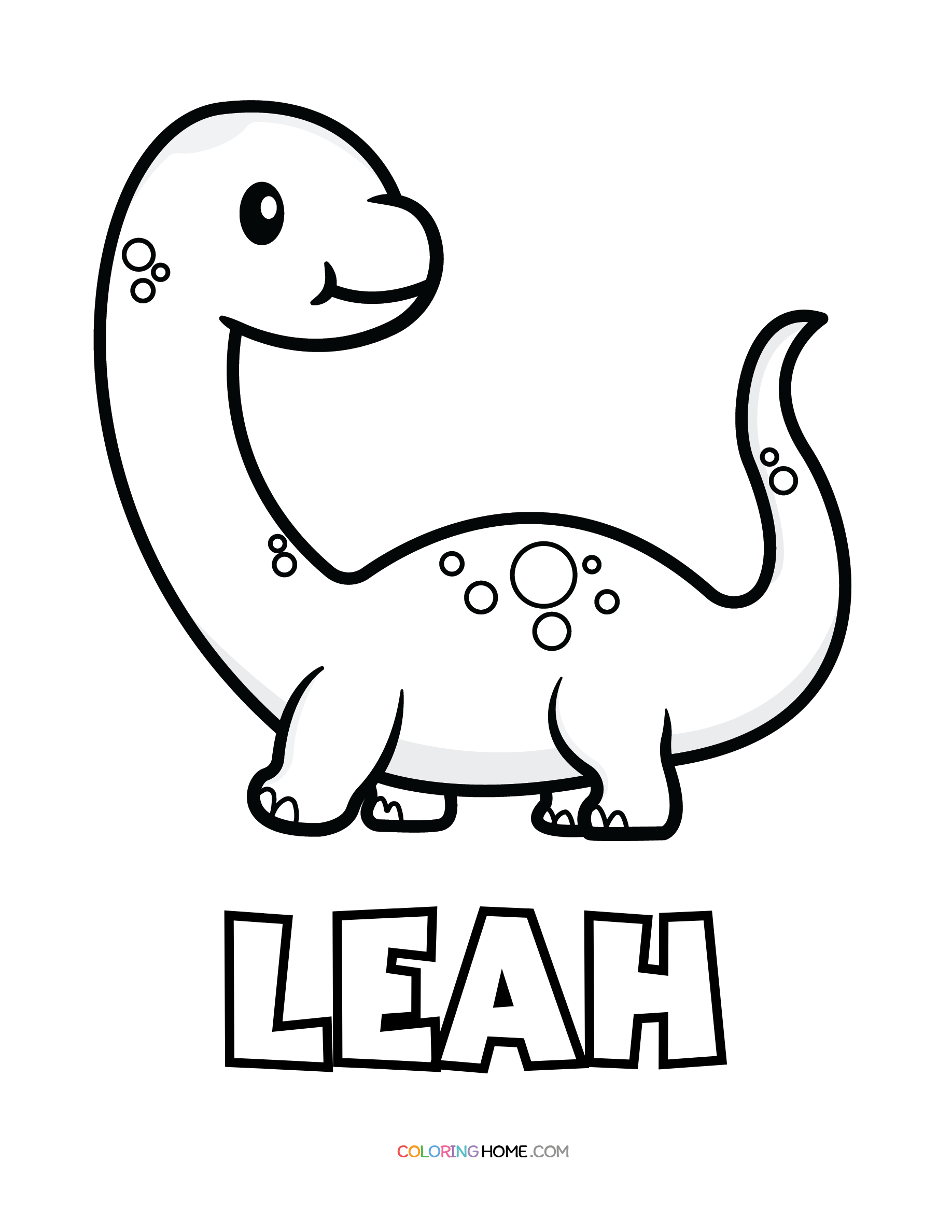 Leah dinosaur coloring page