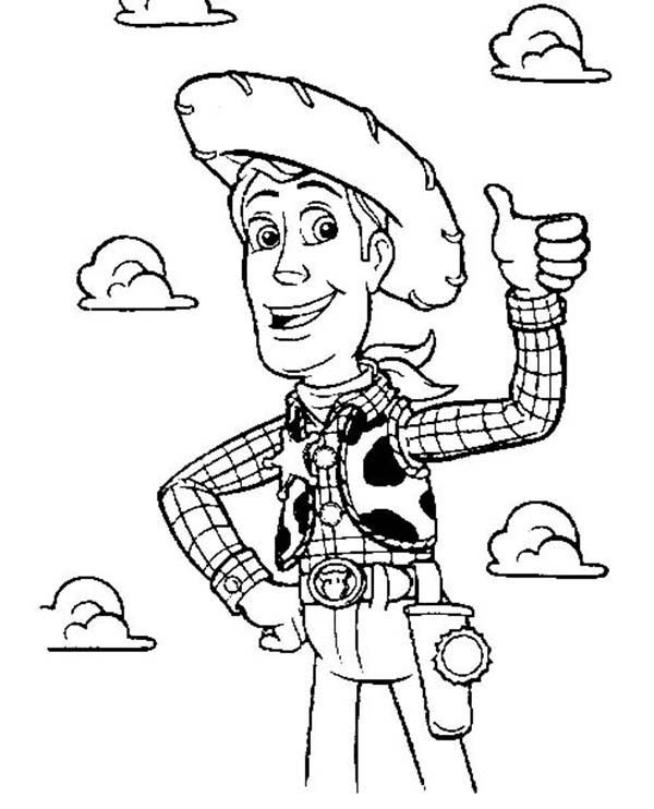 Sheriff Woody from Disney Toy Story Coloring Page: Sheriff Woody ...