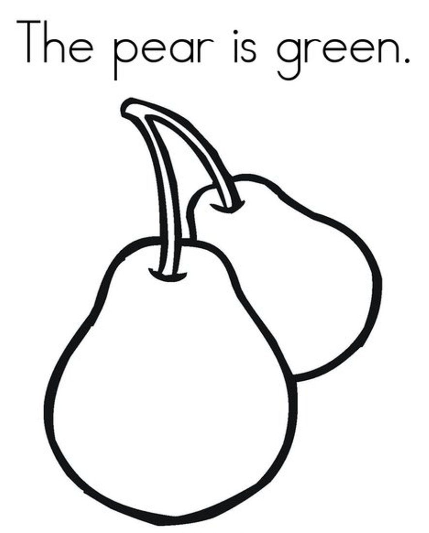 Pear Is Green Fruit Coloring Pages | Fruits Coloring pages of ...