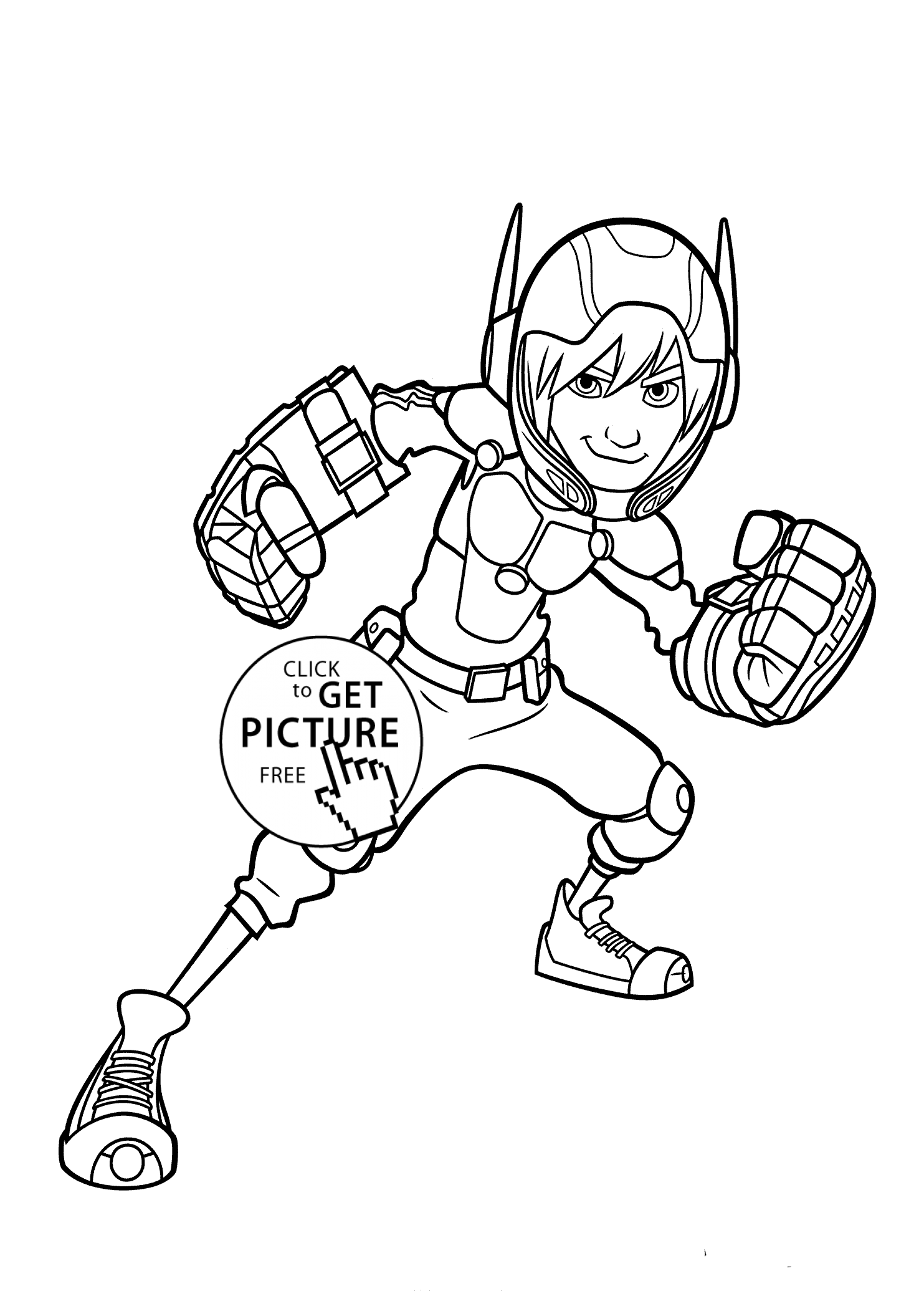 Hiro Hamada coloring pages for kids, printable free - Big hero 6