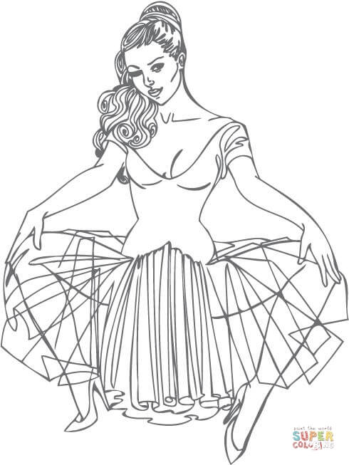 Pin-up girls coloring page