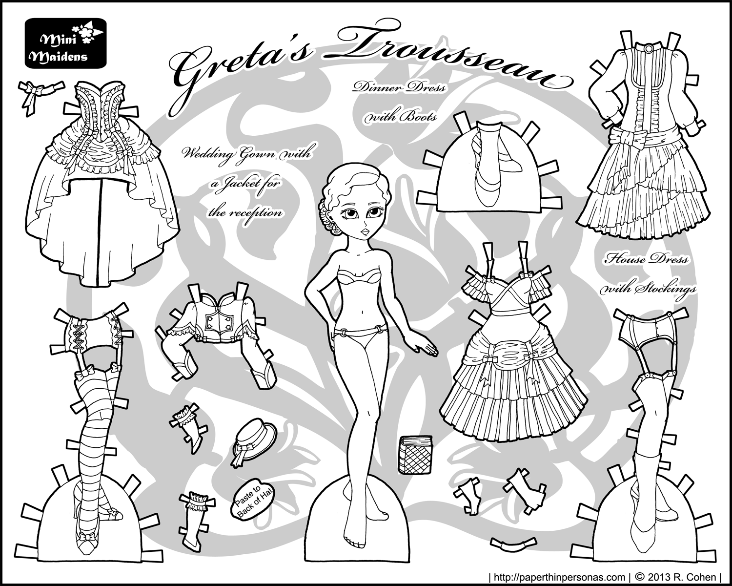 FREE Coloring Pages Paper Doll Patterns ...