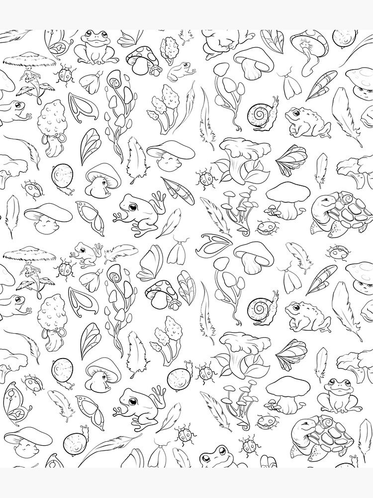 Coloring page Frog and Snails pattern t ...