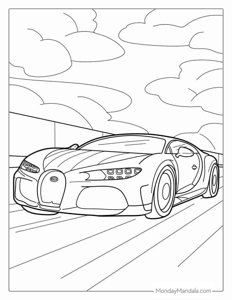 52 Car Coloring Pages (Free PDF Printables)