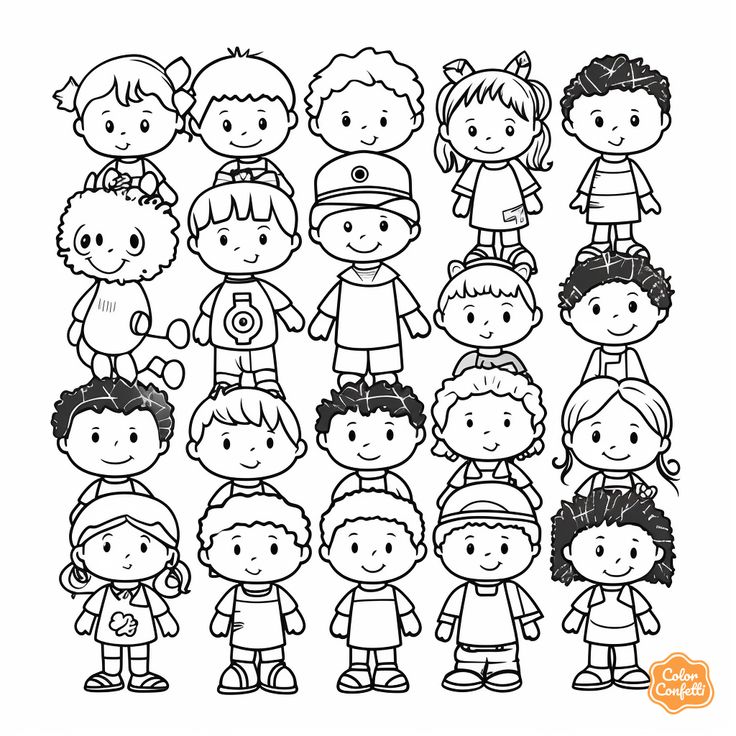 People Coloring Page for Kids | Free ...