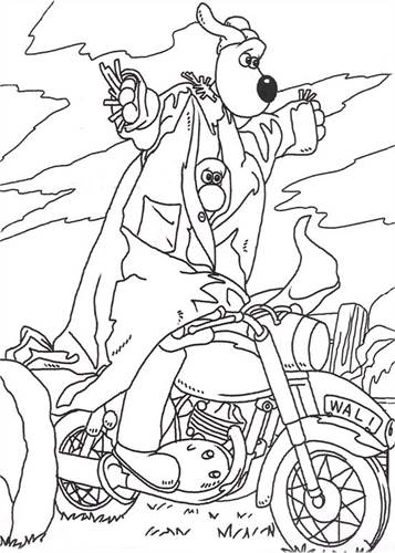 coloring pages of Wallace and Gromit