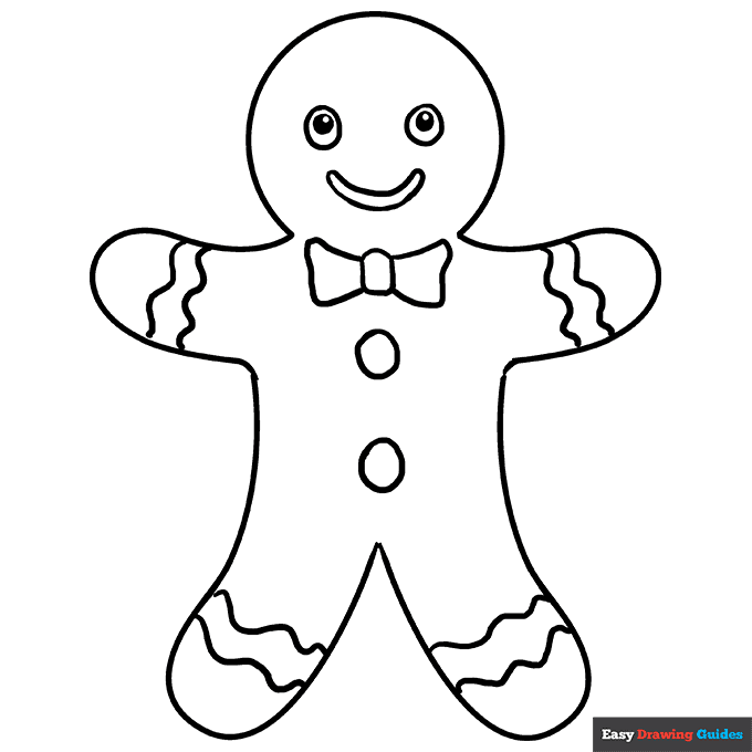 Gingerbread Man Coloring Page | Easy ...
