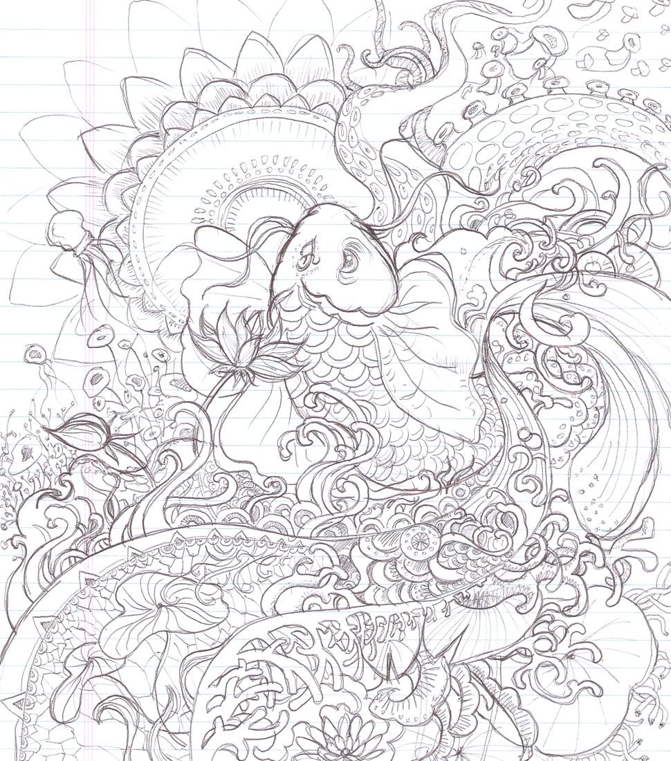 Japanese koi coloring pages download and print for free