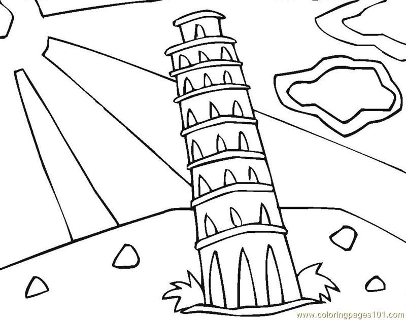 leaning tower of pisa coloring - Clip Art Library