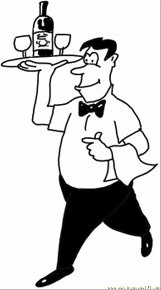 Waiter In A Cafe Coloring Page for Kids - Free Profession Printable Coloring  Pages Online for Kids - ColoringPages101.com | Coloring Pages for Kids