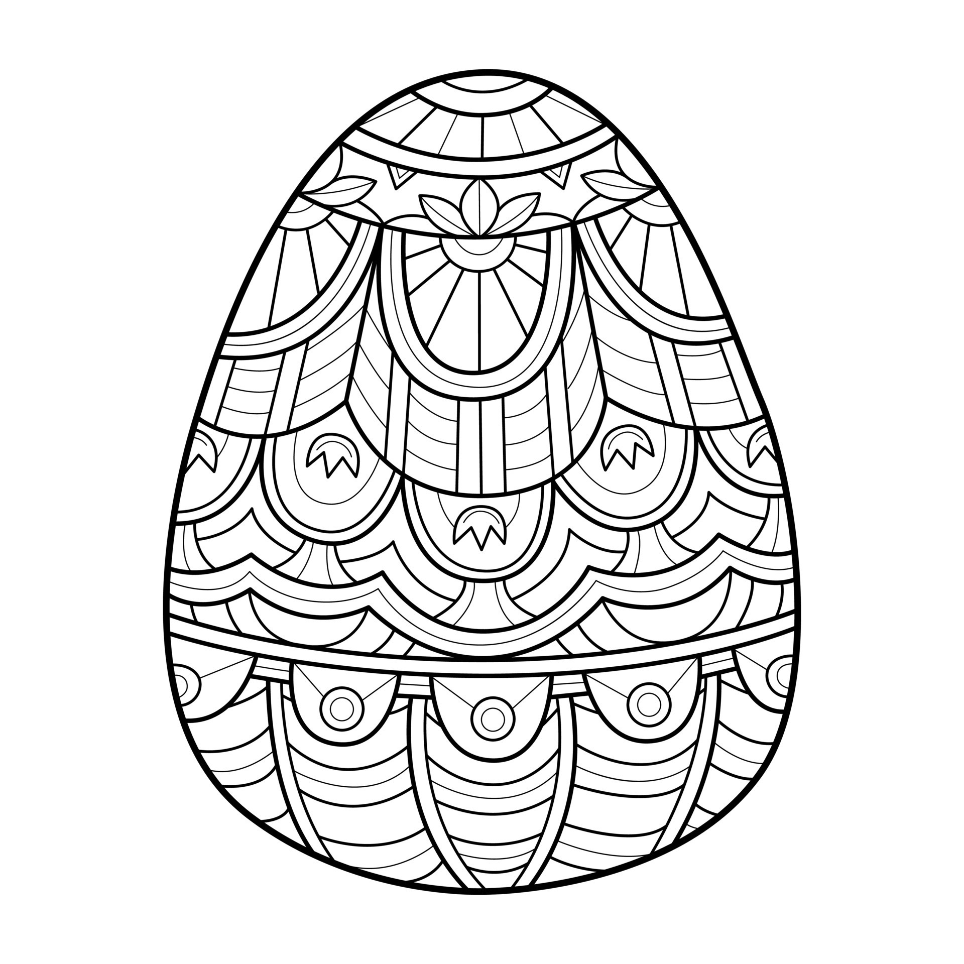 Easter egg coloring book for adults. Hand drawn abstract coloring page  antistress. 18944733 Vector Art at Vecteezy