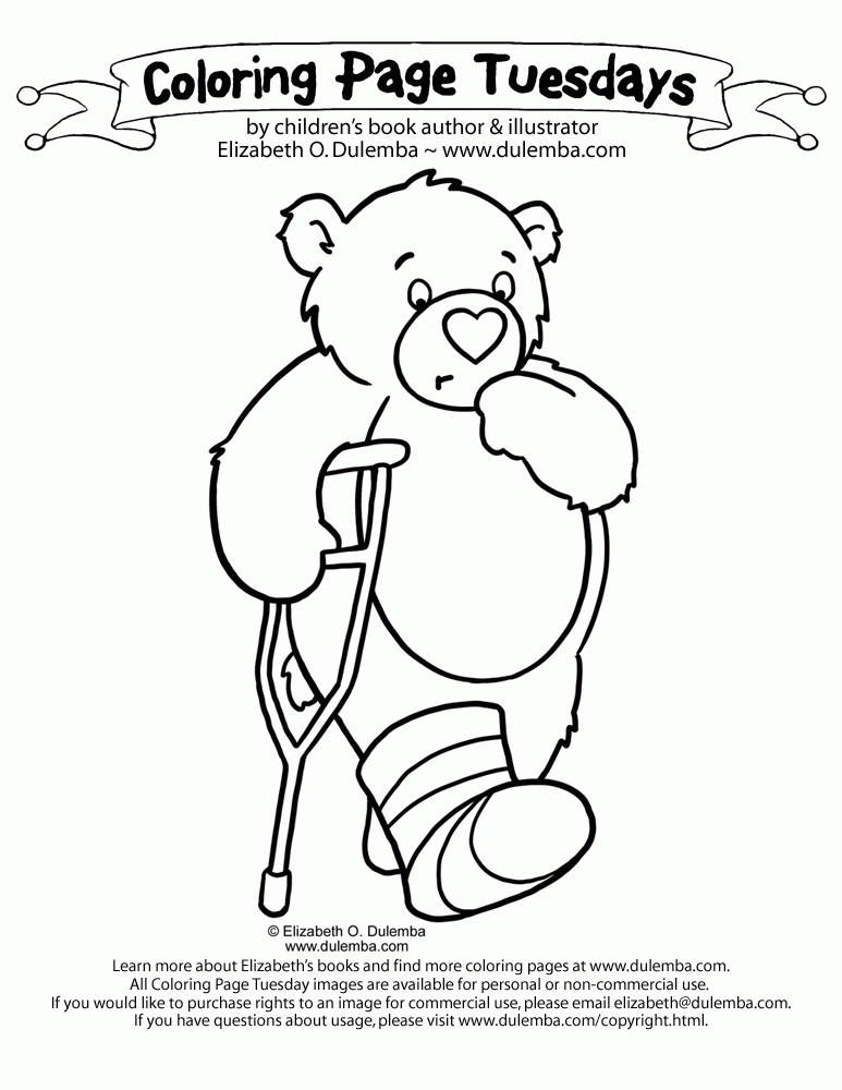 get well soon coloring pages leg - Clip Art Library