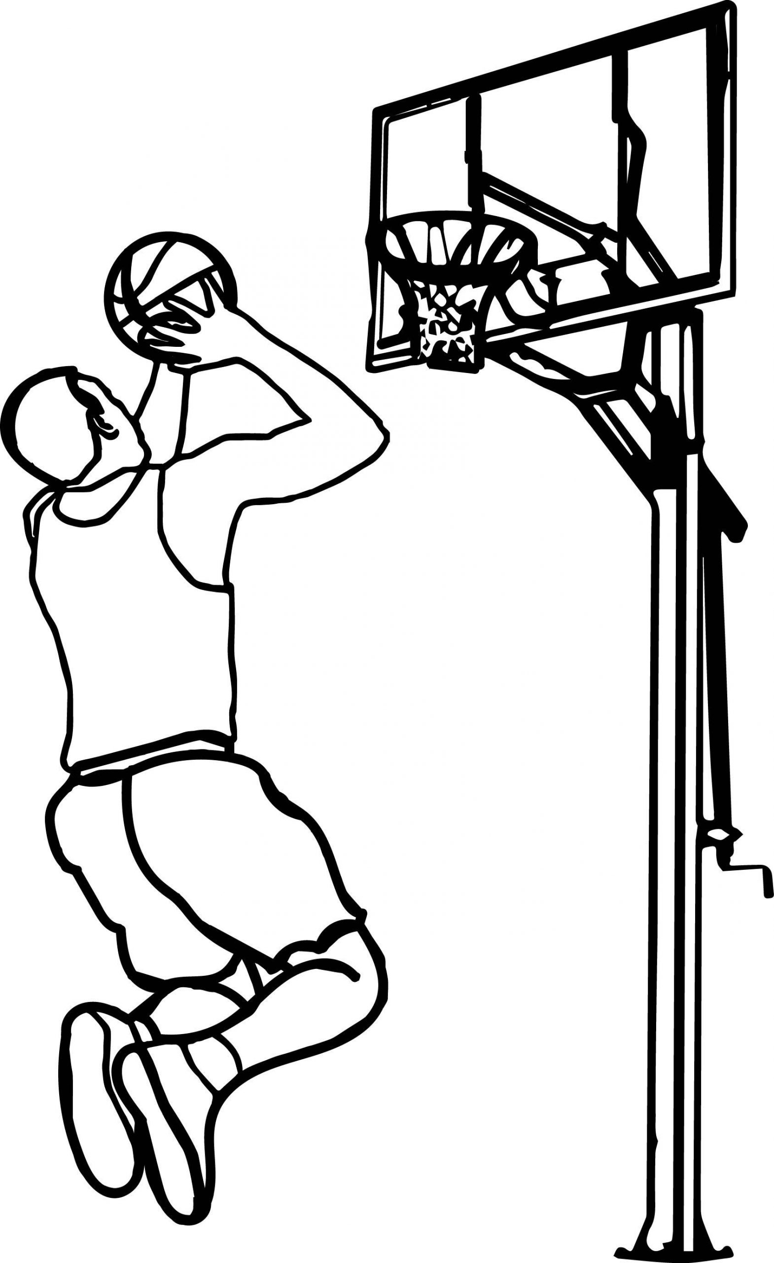 Basketball player on the court coloring book to print and online