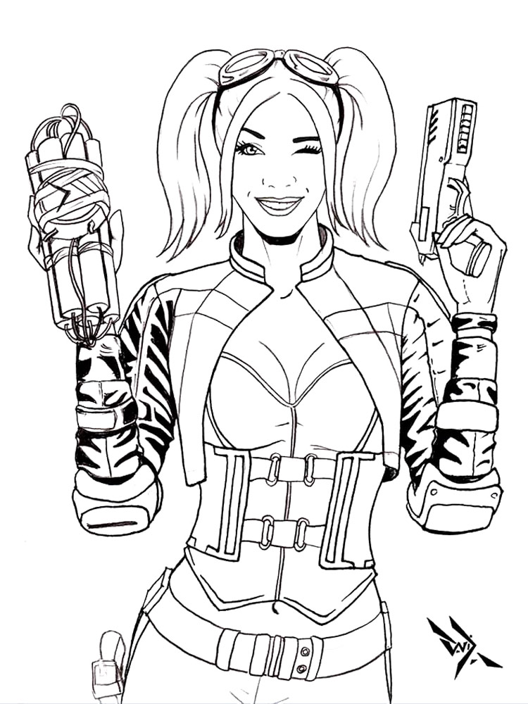 Harley Quinn coloring pages. Free Printable Harley Quinn coloring pages.