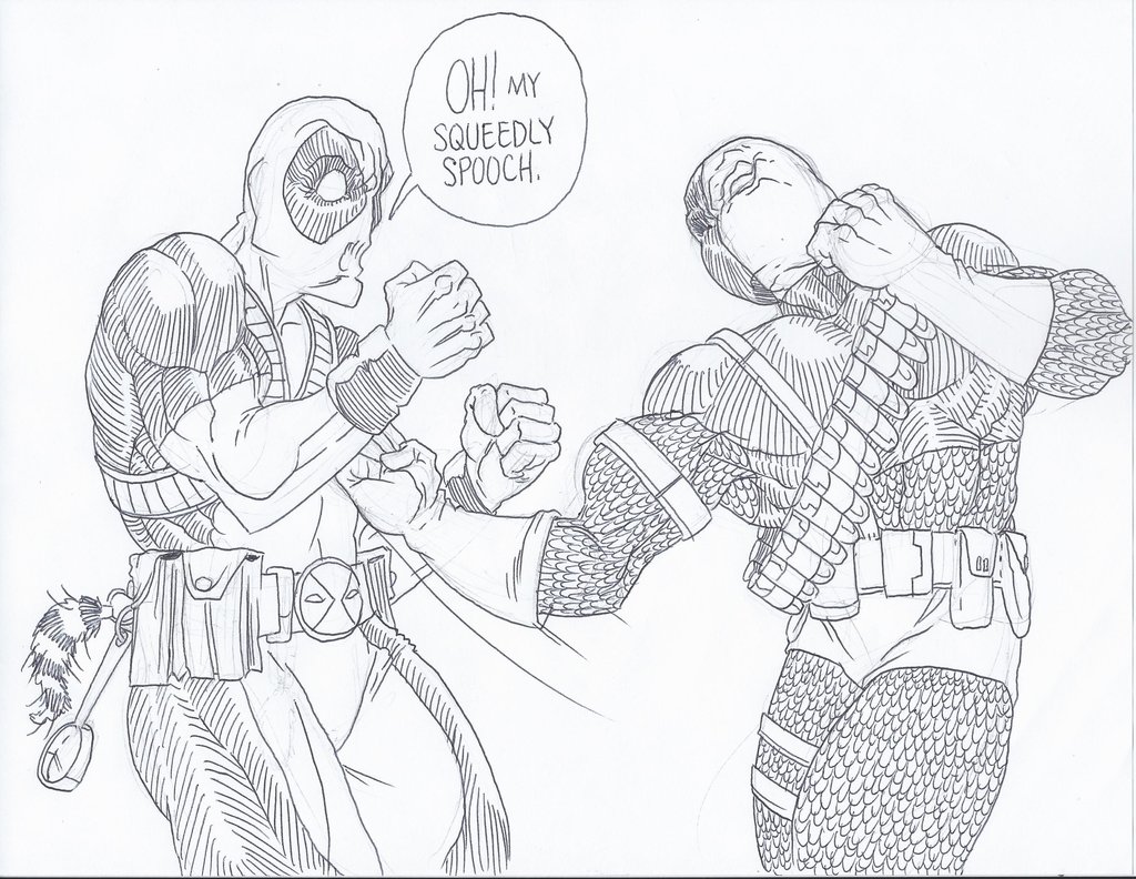 Easy Deathstroke vs Deadpool Coloring Pages #5602 Deathstroke vs ...