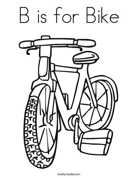 B is for Bike Coloring Page - Twisty Noodle