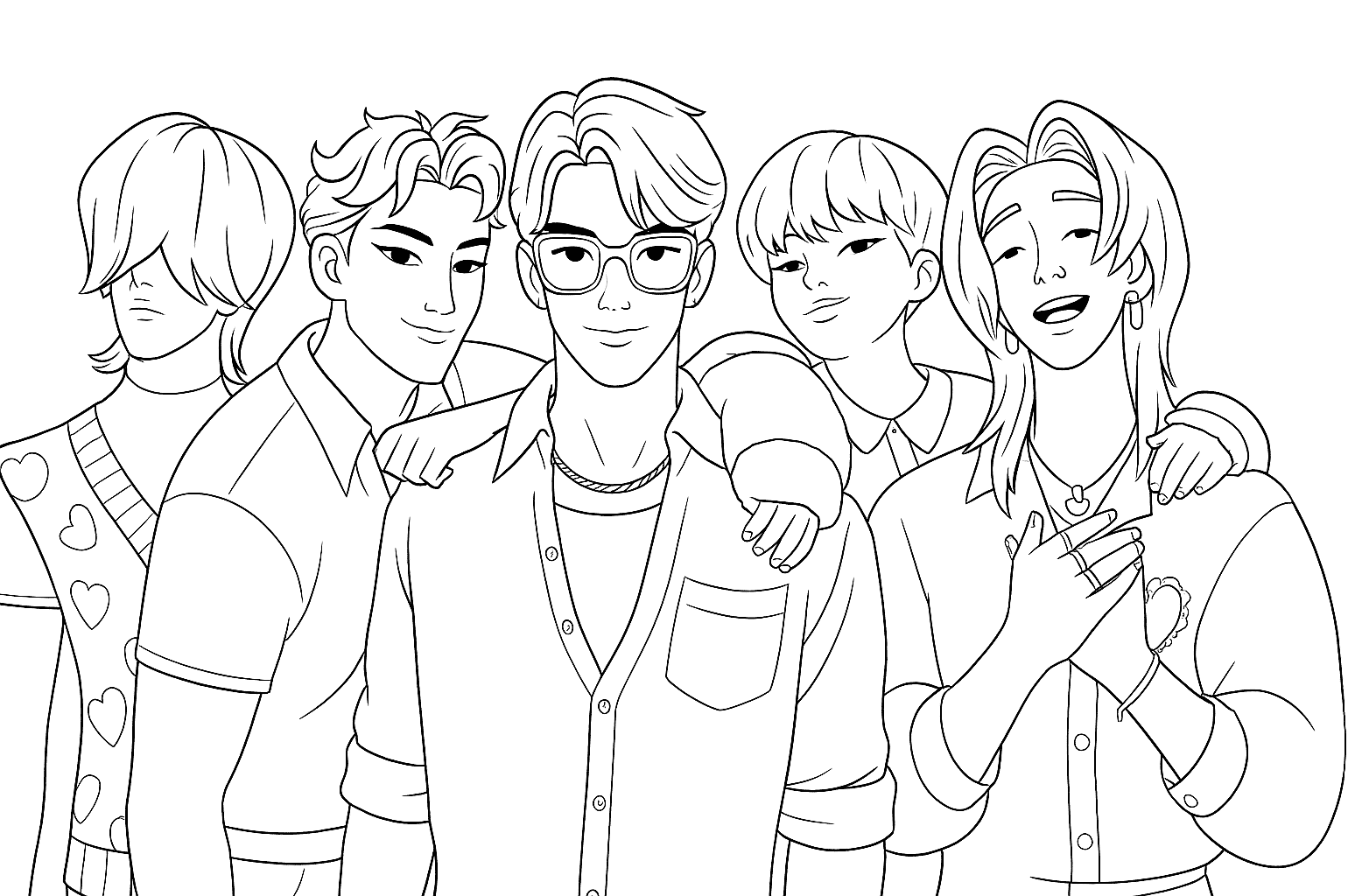 Saja Boys from KPop Demon Hunters Coloring Pages - Get Coloring Pages