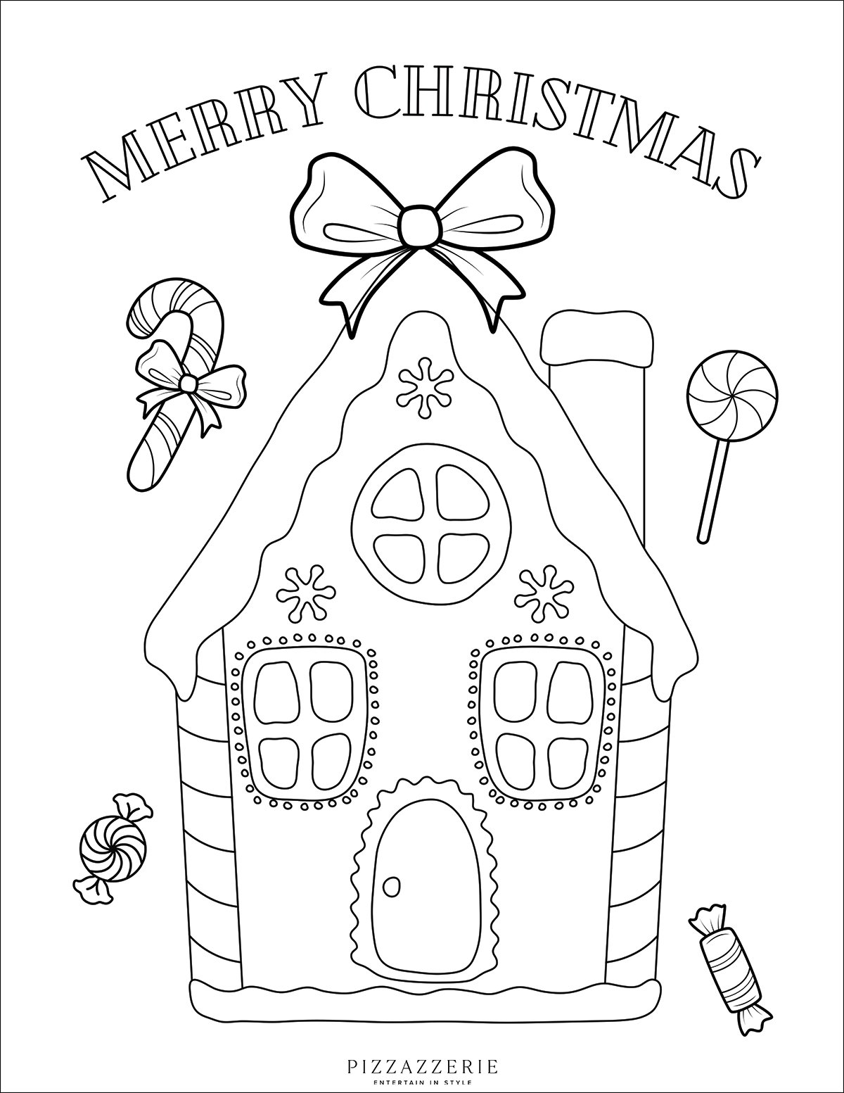 Gingerbread House Coloring Pages (Free Printable PDFs) - Pizzazzerie