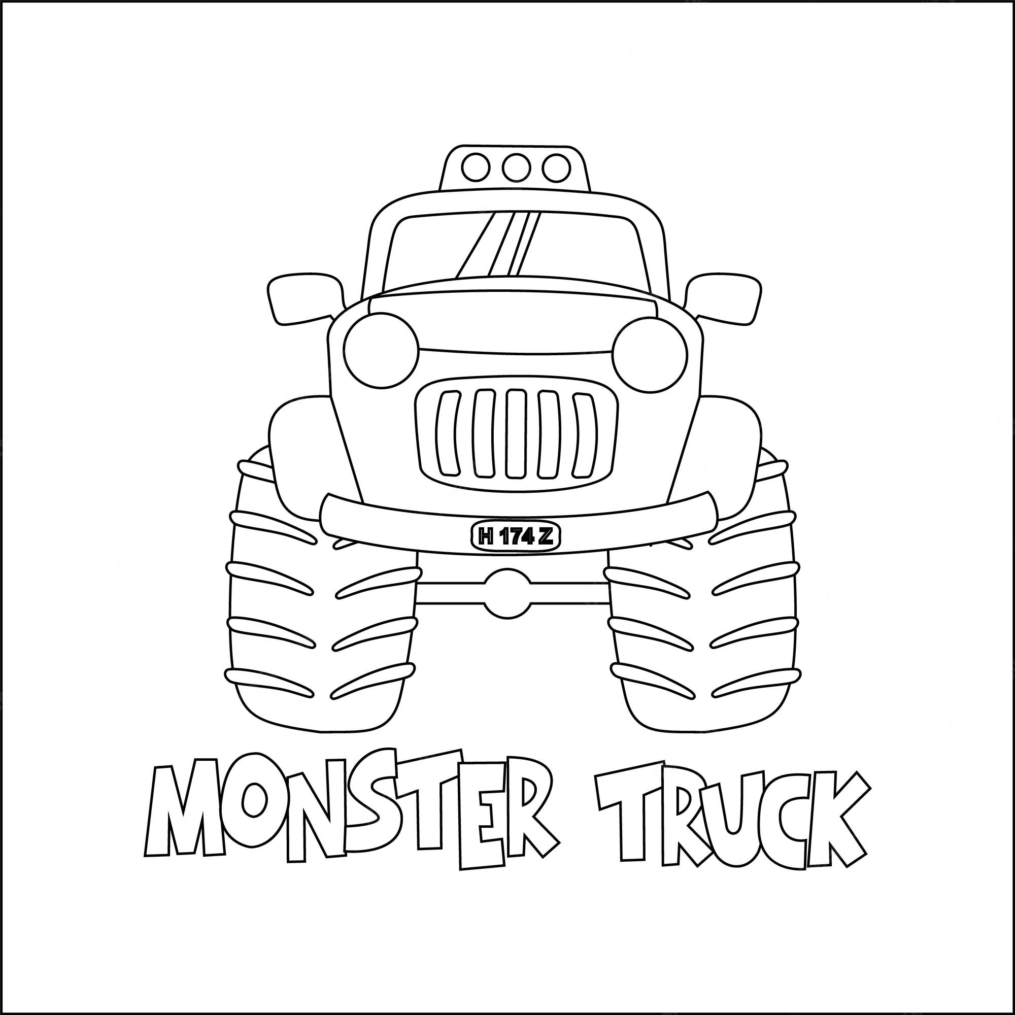 Page 3 | Monster Truck Coloring Pages Images - Free Download on Freepik