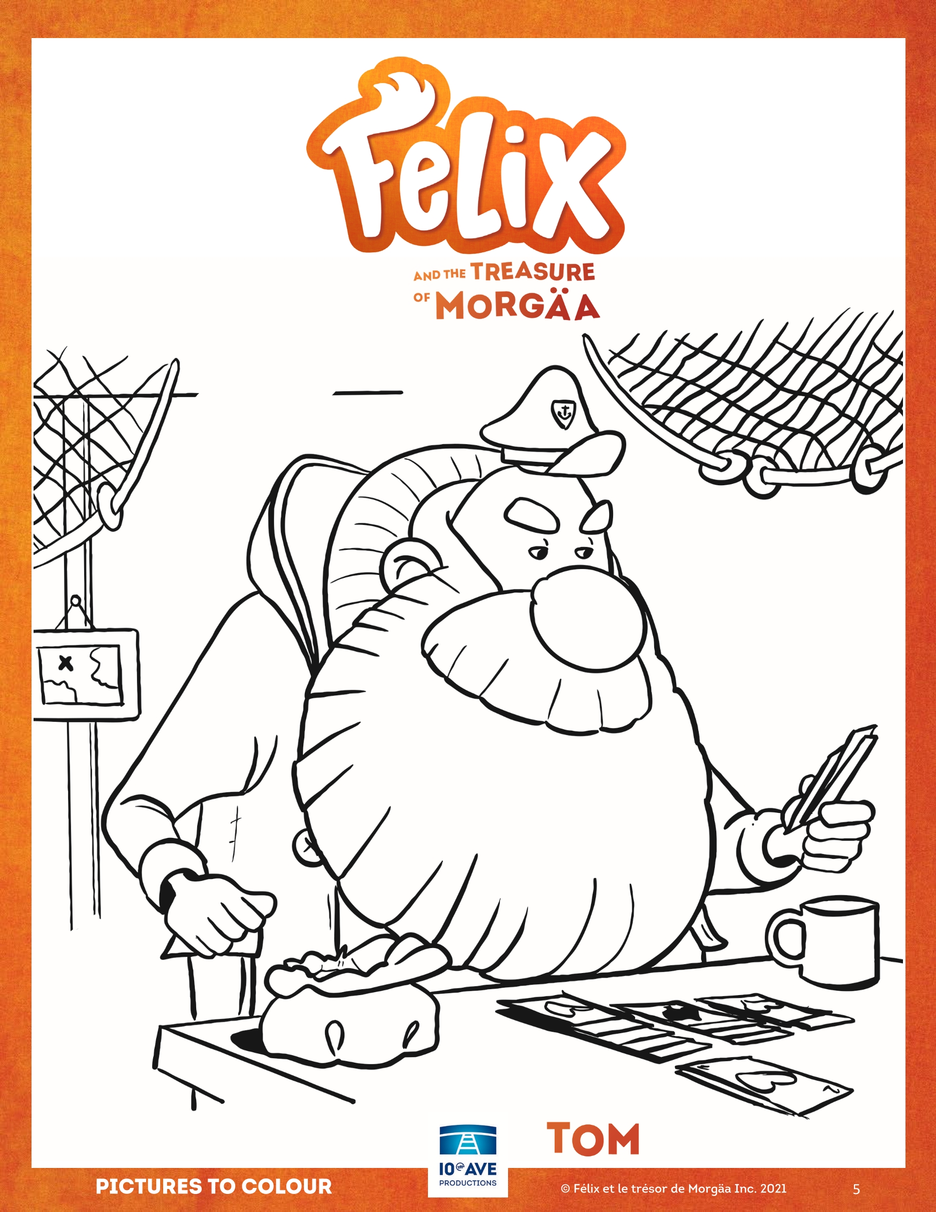 Felix and the Hidden Treasure Tom coloring page