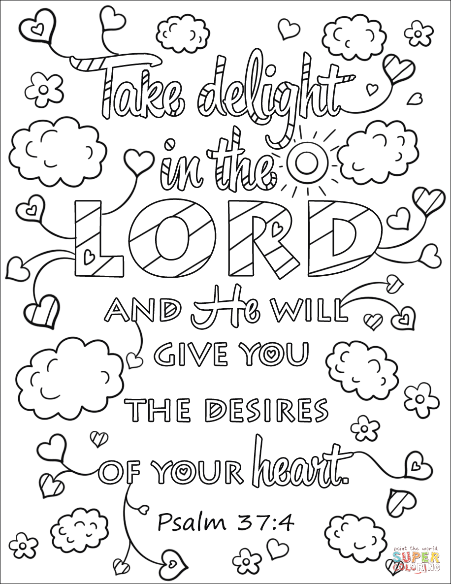 Take Delight in the Lord and He Will Give You the Desires of Your Heart coloring  page | Free Printable Coloring Pages