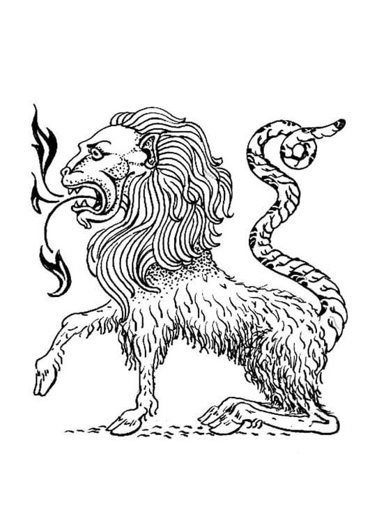 Coloring Page monstrous creature - chimera - free printable coloring pages  - Img 18981