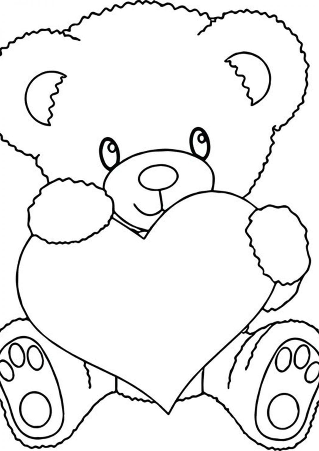 Free & Easy To Print Bear Coloring Pages | Heart coloring pages, Valentine coloring  pages, Teddy bear coloring pages