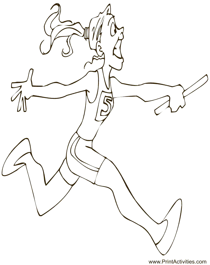Summer Olympics Coloring page | Relay Running Coloring Page