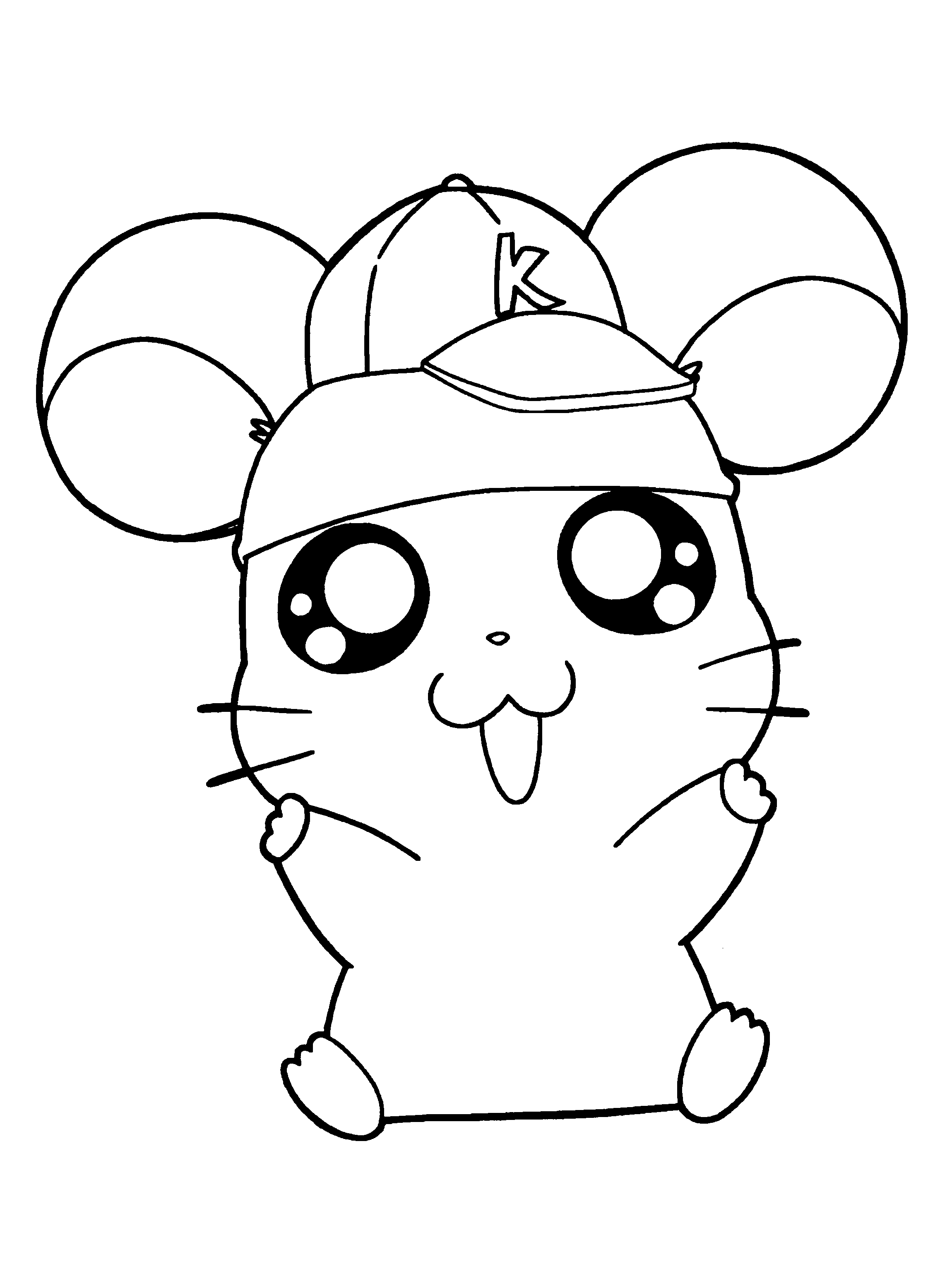 Cute Hamtaro Coloring Pages drawing free image download