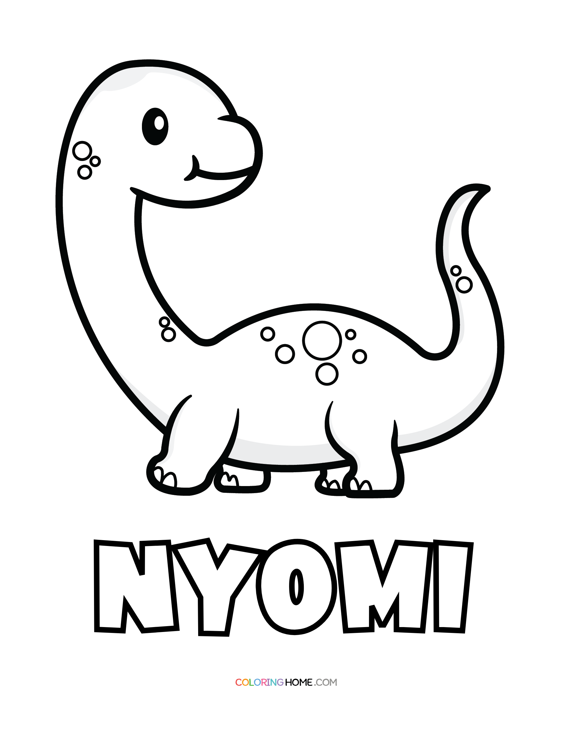 Nyomi dinosaur coloring page