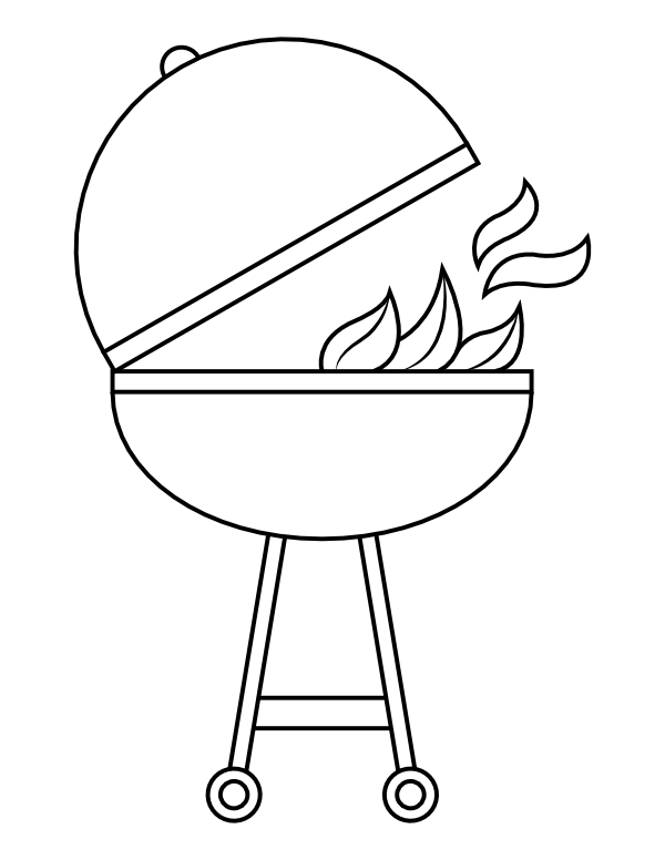 Printable Grill Coloring Page