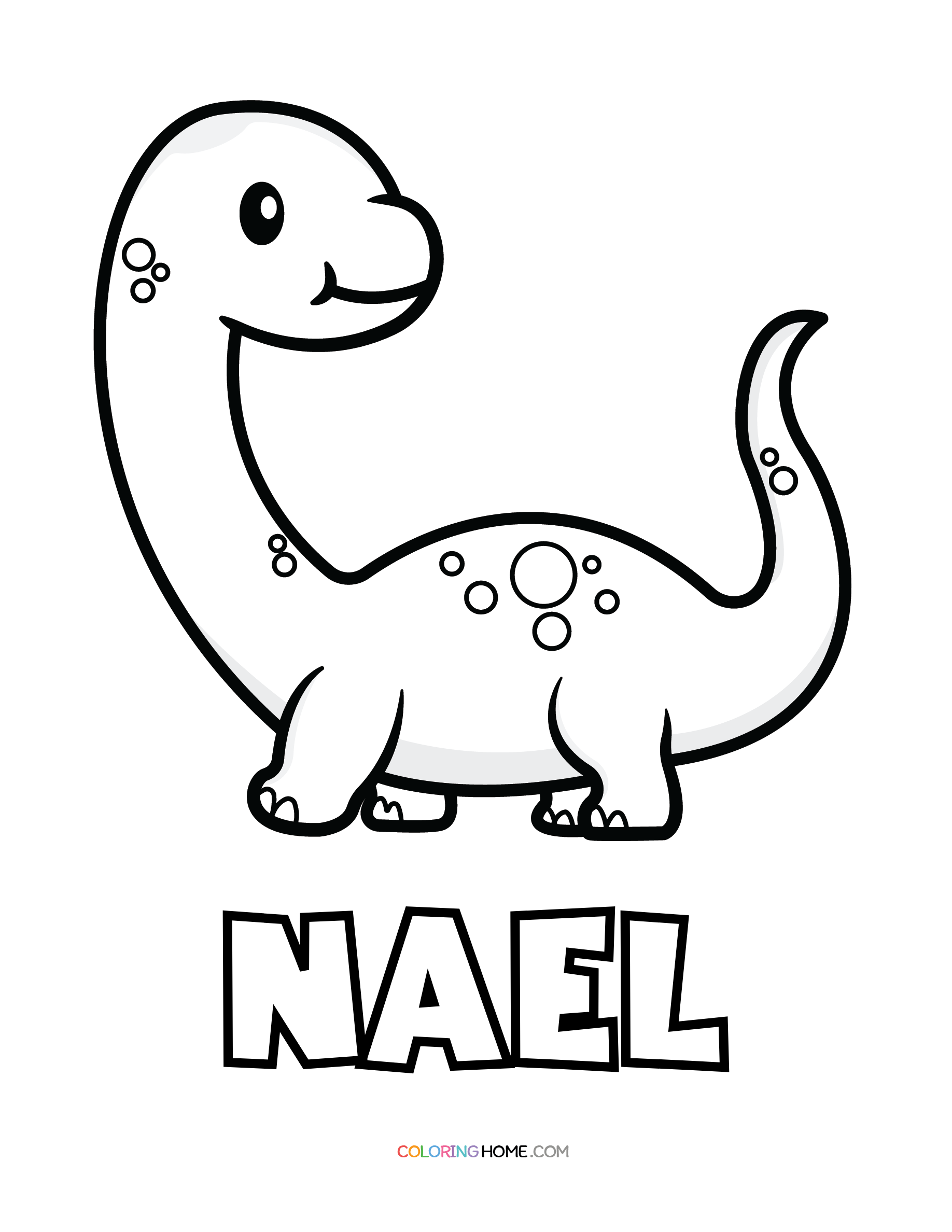 Nael dinosaur coloring page