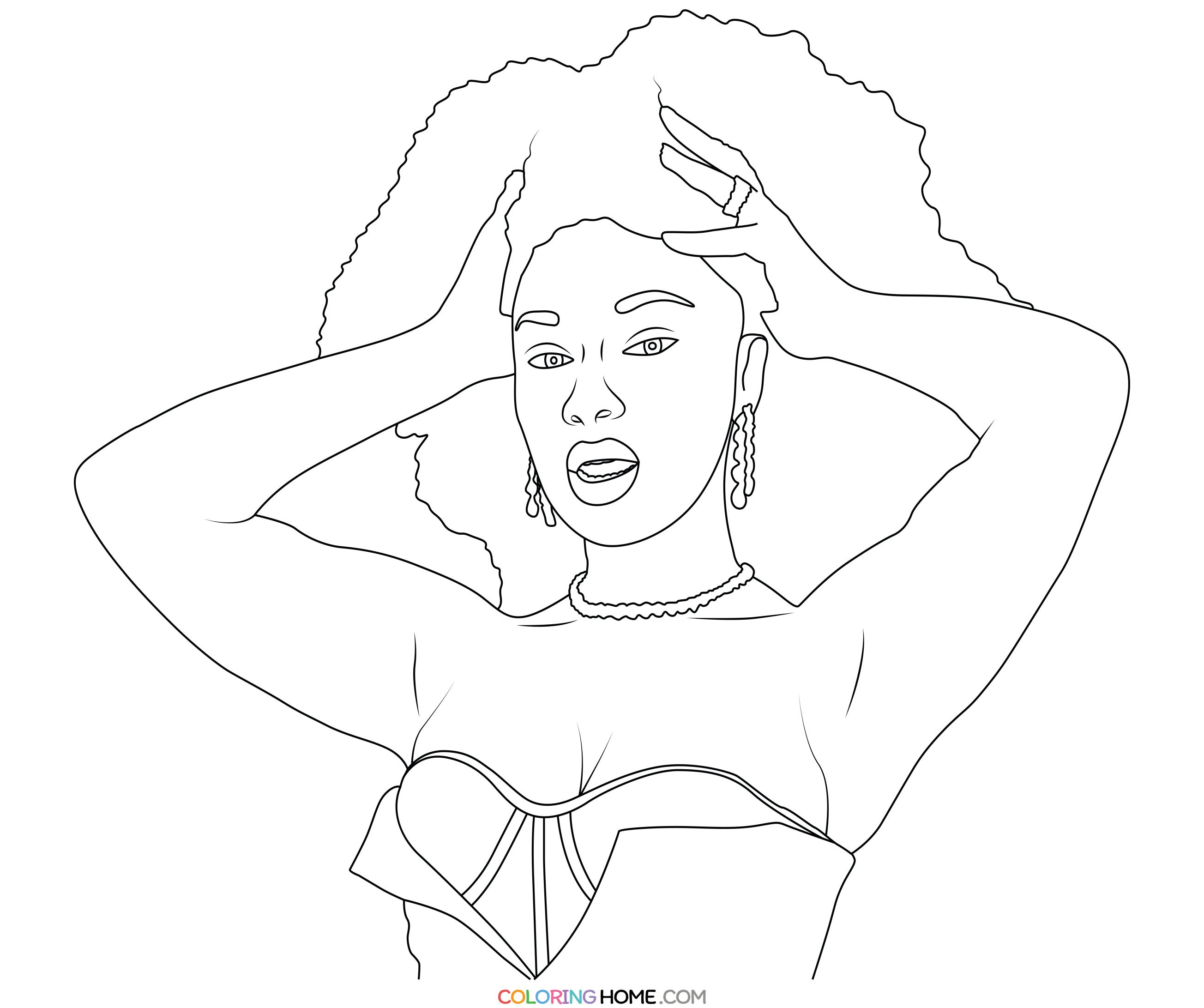 Megan Thee Stallion coloring page