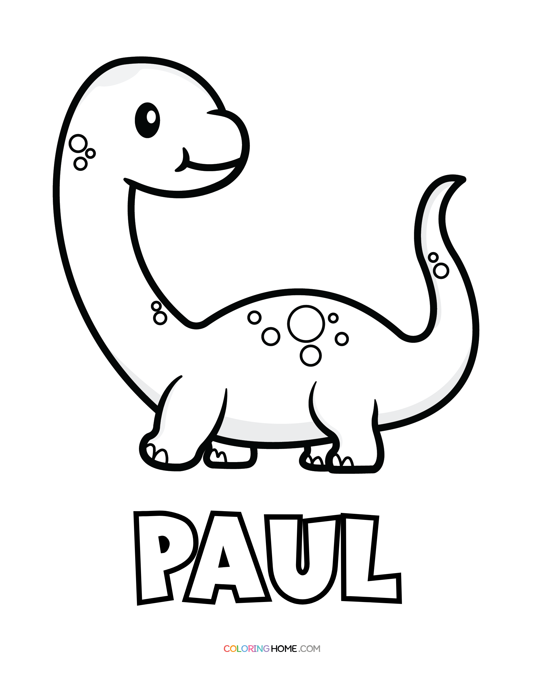 Paul dinosaur coloring page