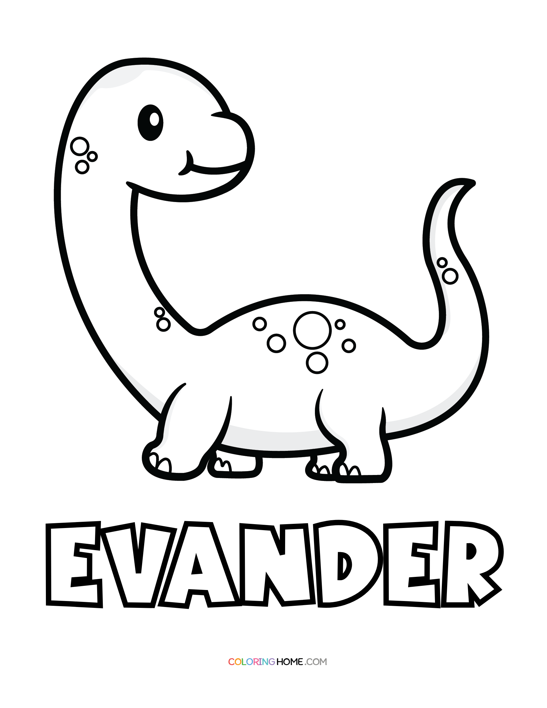 Evander dinosaur coloring page