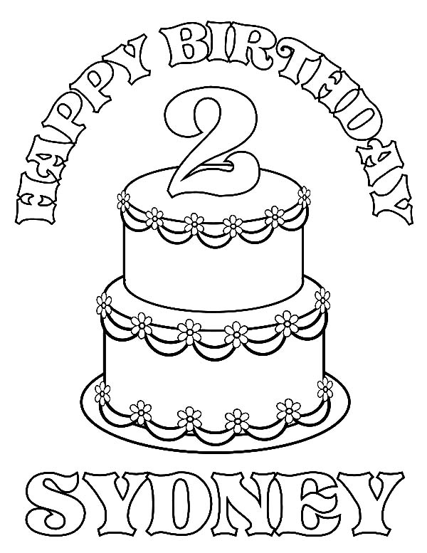 Number Two Birthday Candle Coloring Pages - NetArt