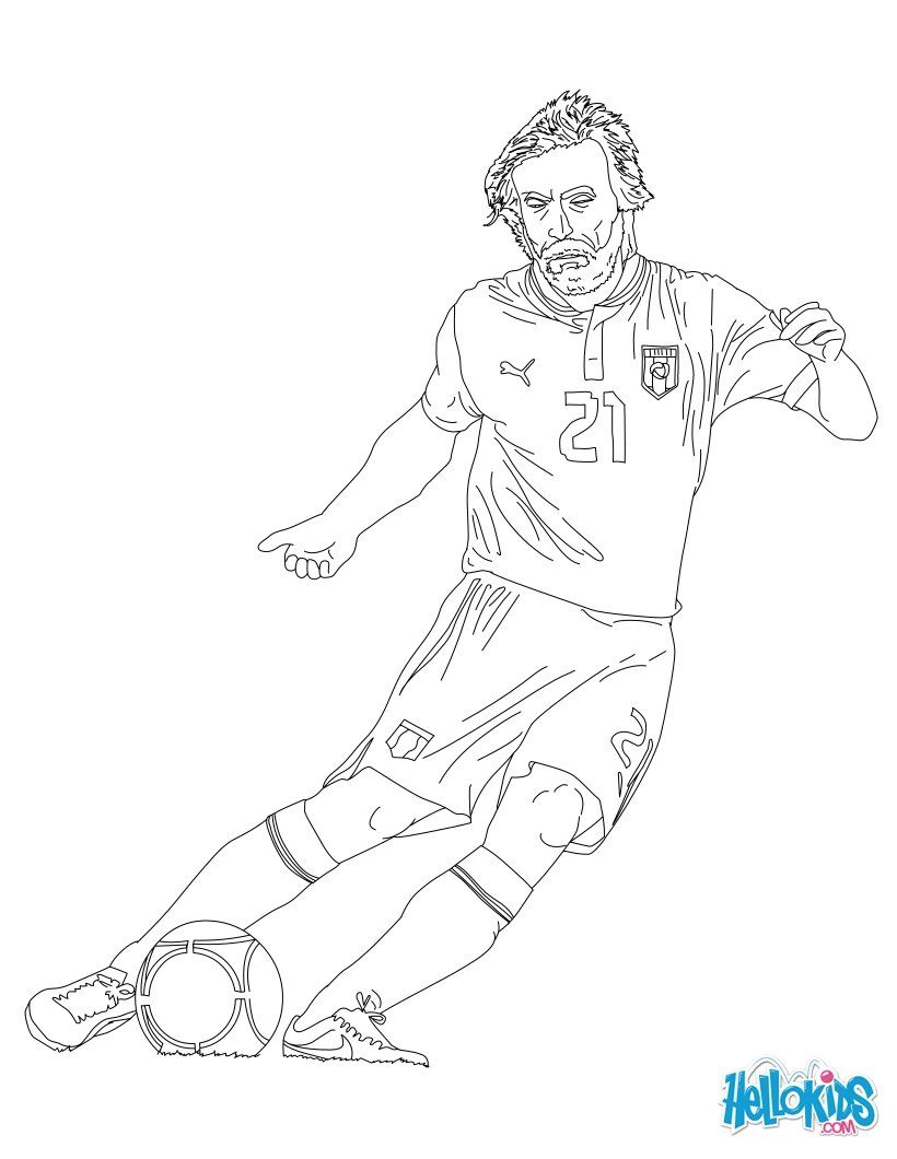 SOCCER PLAYERS coloring pages - Andrea Pirlo