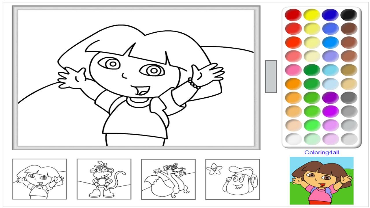 Dora The Explorer Online Coloring Pages Game - Dora Coloring Game ...