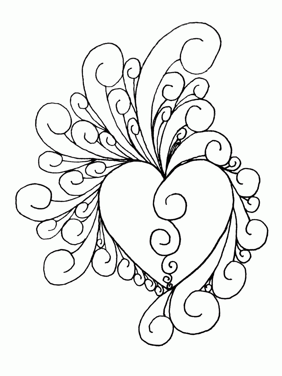 9 Pics of Intricate Heart Design Coloring Pages - Intricate Heart ...