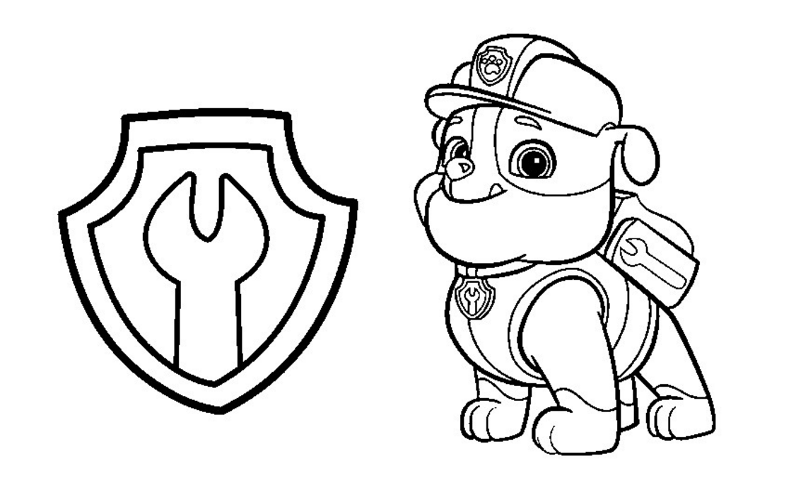 Rubble and Badge PAW Patrol Coloring Pages