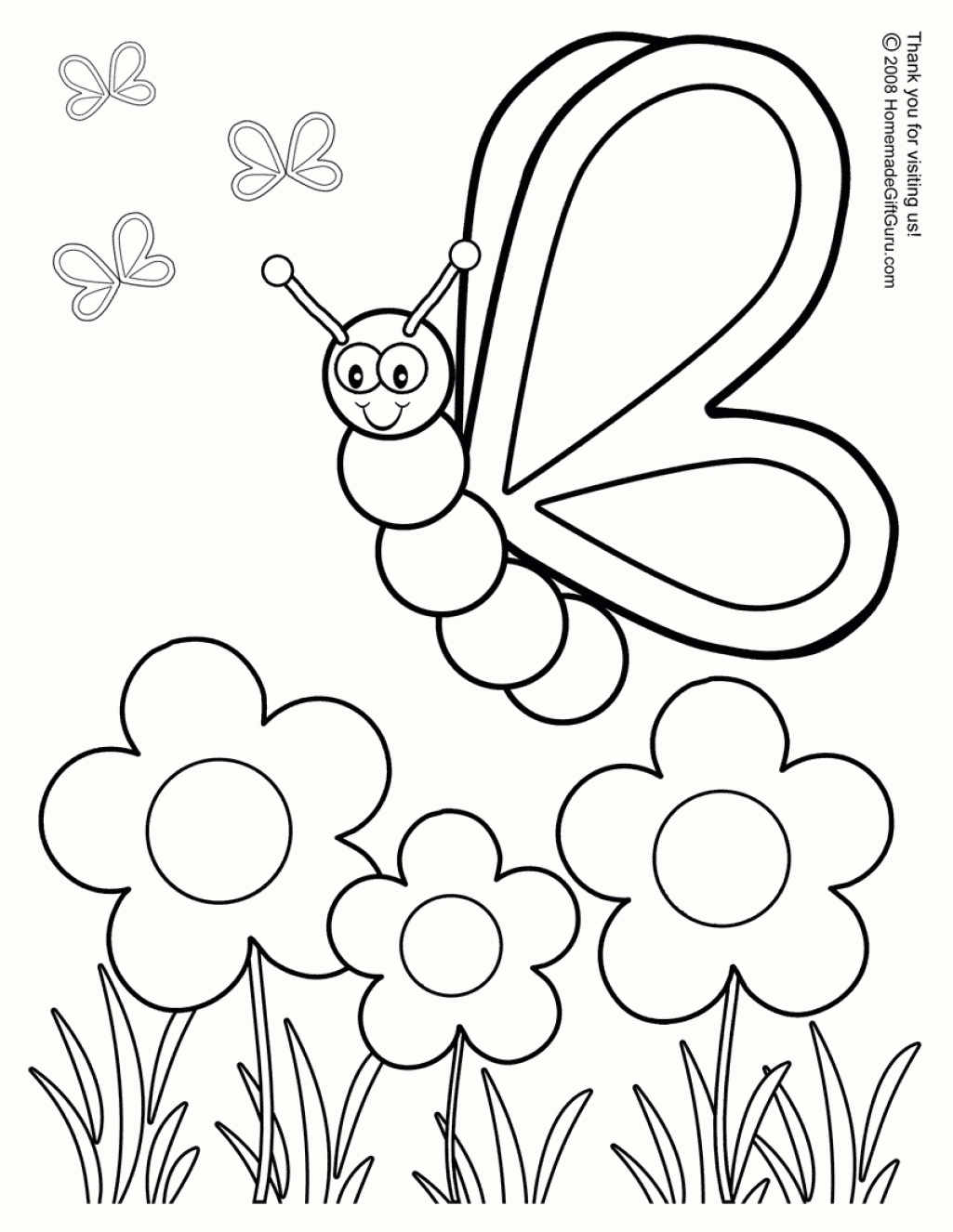 Spring Flowers Coloring Pages For Kids Printable Free Coloing ...