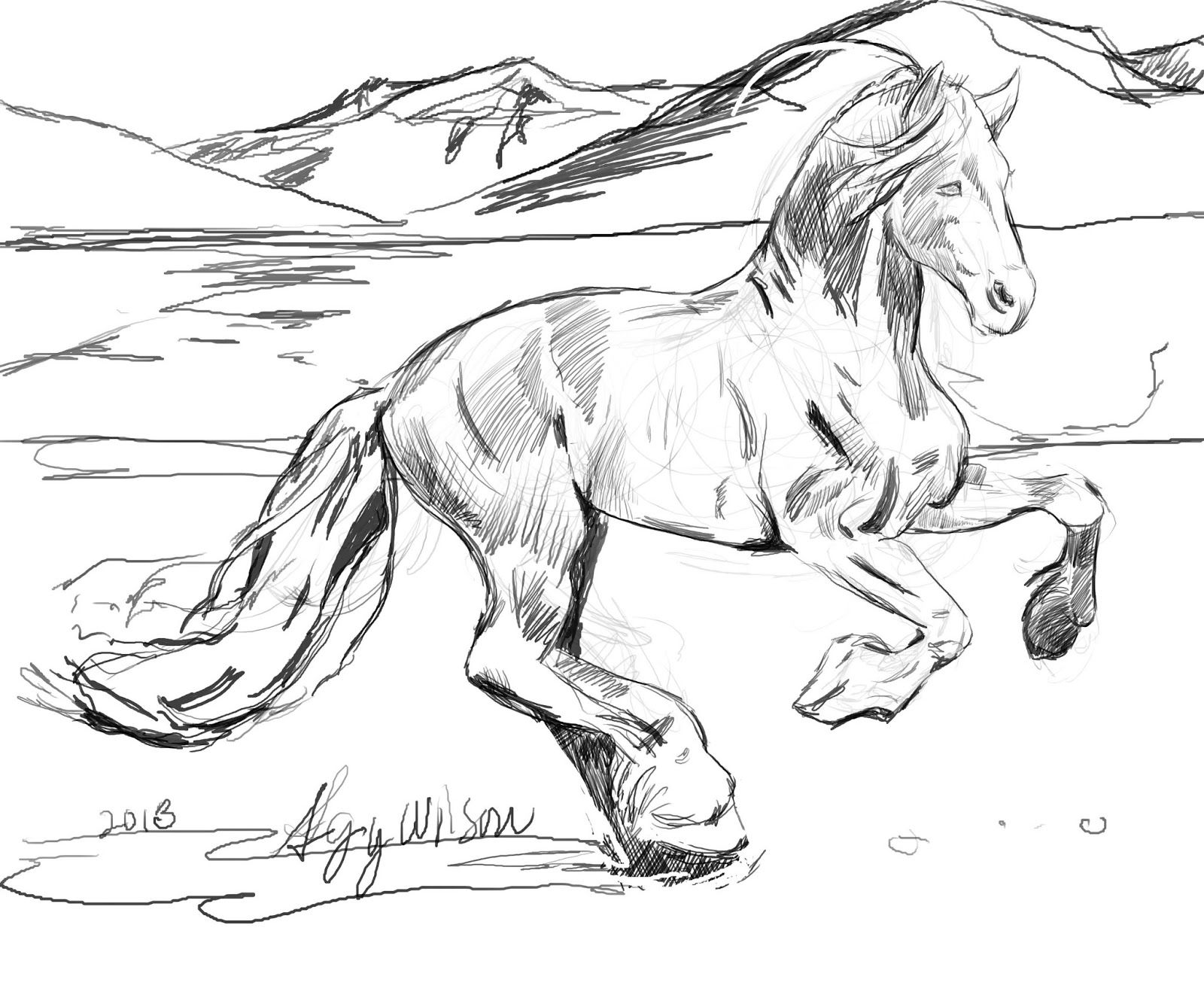 Free Coloring Page Of Horse Painting Printable - VoteForVerde.com