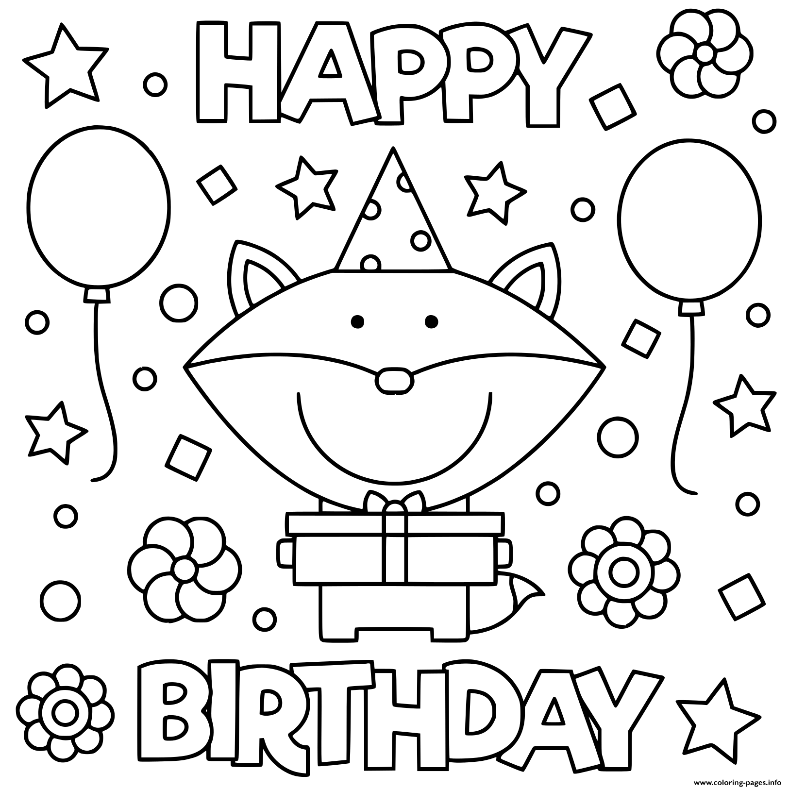 Happy Birthday Kids Fun Coloring Pages Printable
