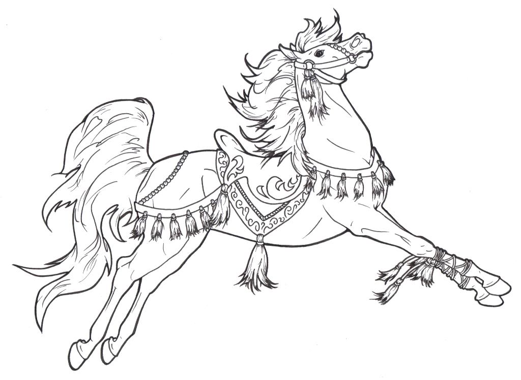 Cinderella And Horse Coloring Page - Coloring Pages For All Ages