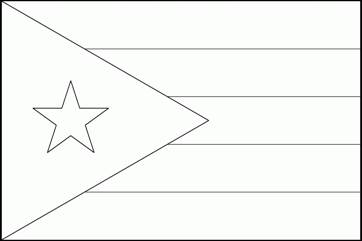 Puerto Rican Flag Coloring Page