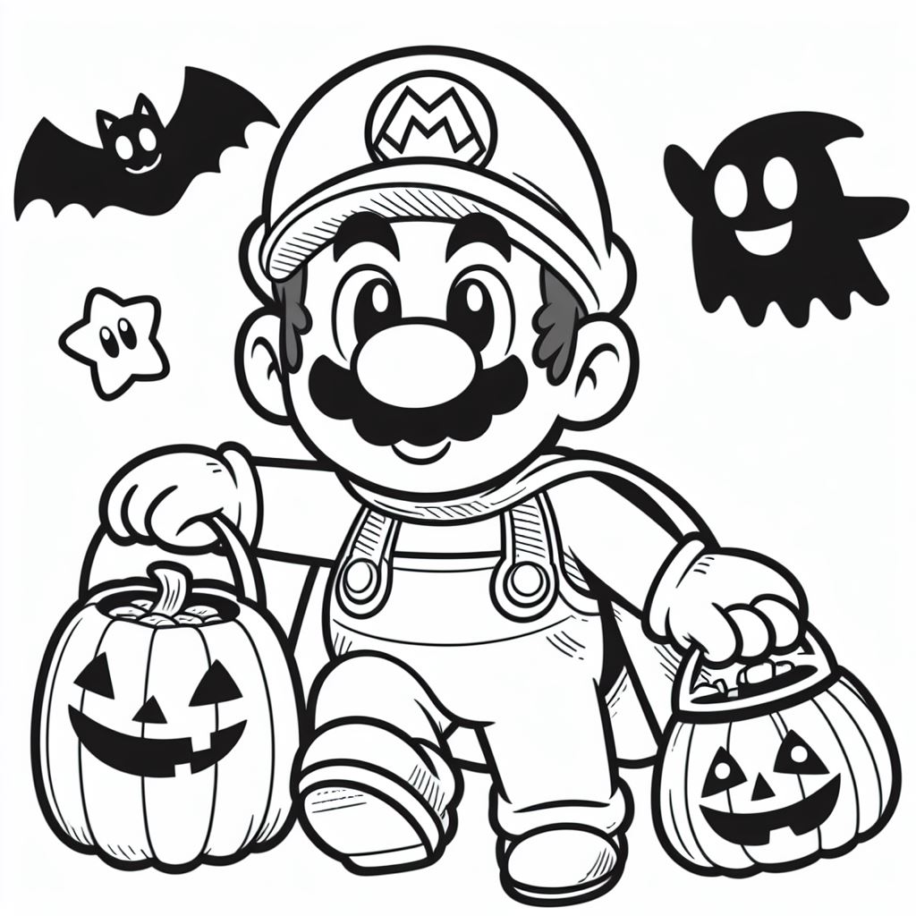 Drawing Mario - Coloring Pages Child